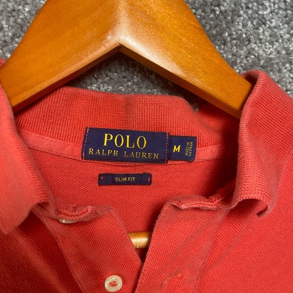 Polo Ralph Lauren Shirt Mens Medium Orange Polo Big Pony Short Sleeve Embroidery - Picture 8 of 10